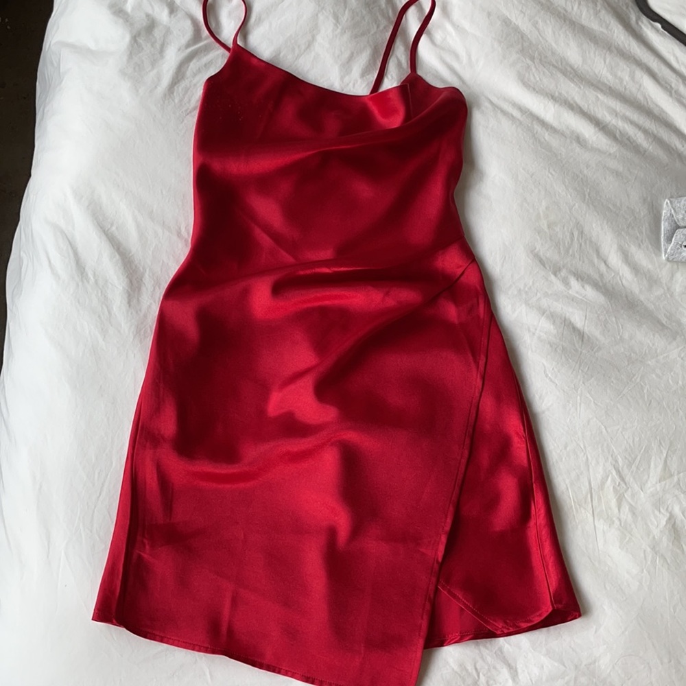Red Satin Dress
